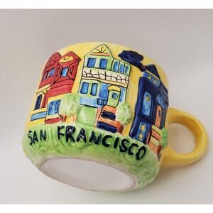 Colorful 3D San Francisco Painted Ladies Ceramic Souvenir Coffee Mug - 16 o